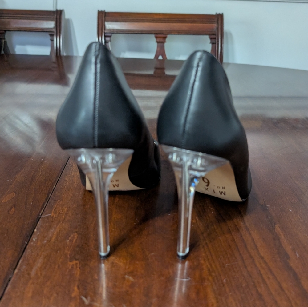 3/$30 Mix No 6 Black And Clear Heels - Picture 3 of 8